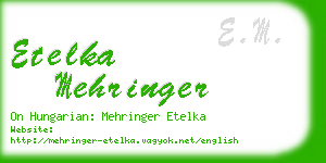 etelka mehringer business card